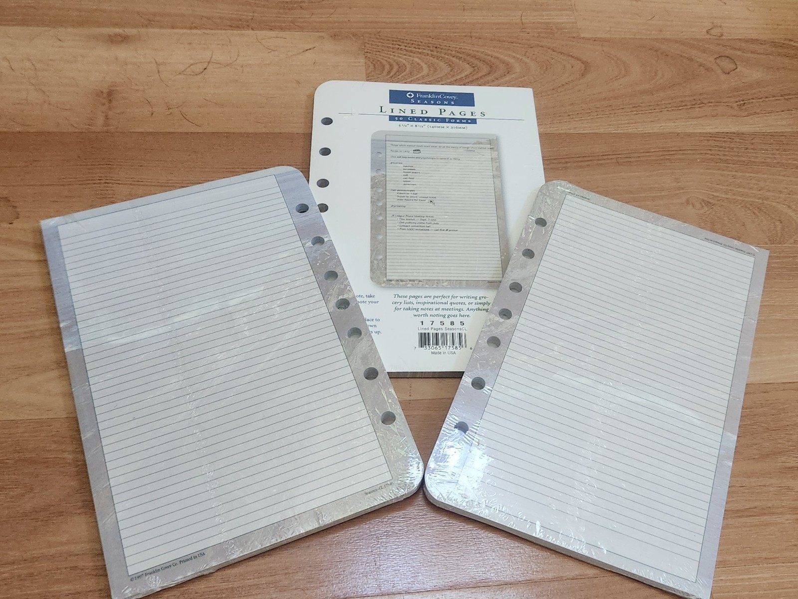 Lot of 3 Franklin Covey Lined Pages Refills (50 Sheets per) Seasons 17585 Sealed