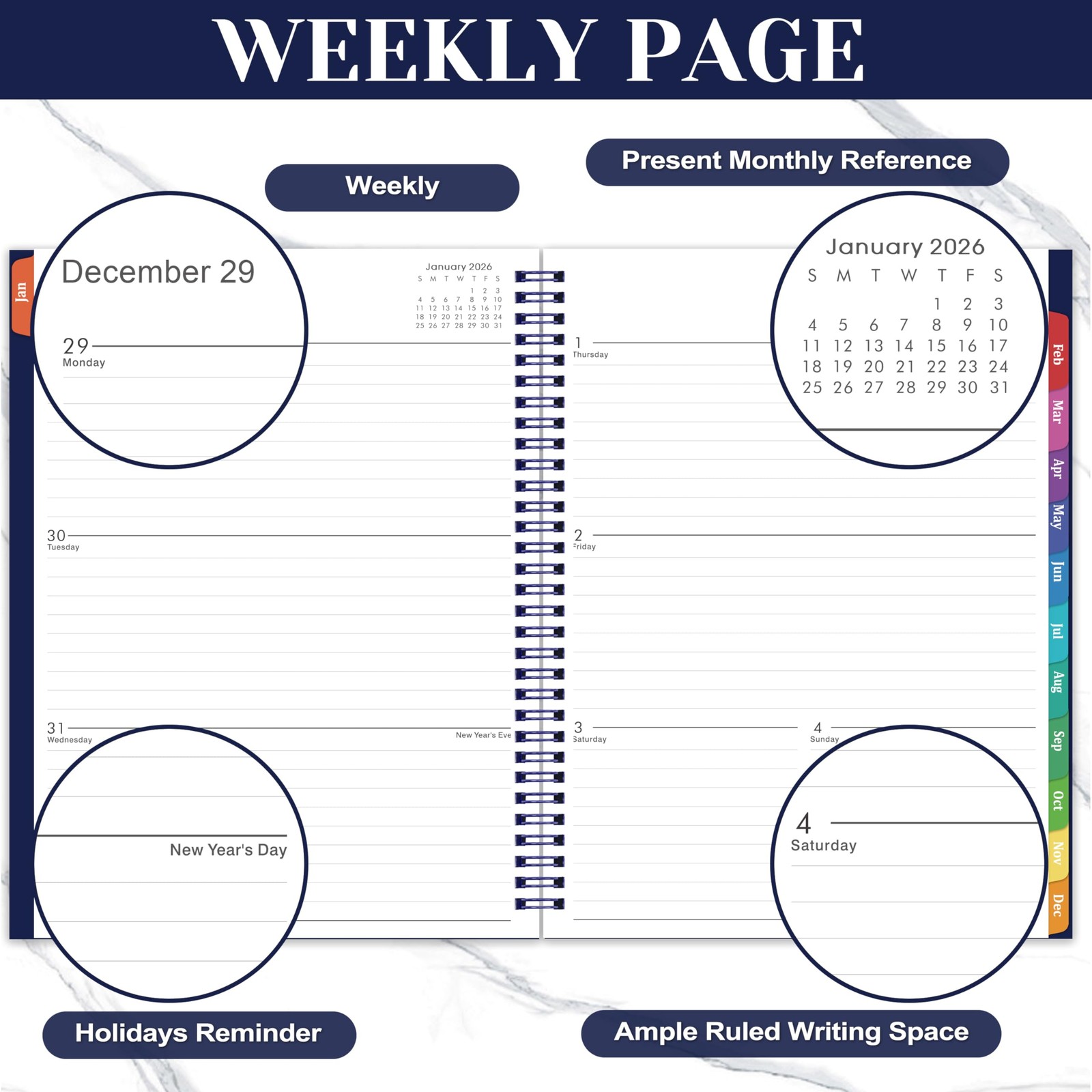 2026 Planner – 2026 planner weekly and monthly, Jan.2026-Dec.2026, 9″×11″, Pl…