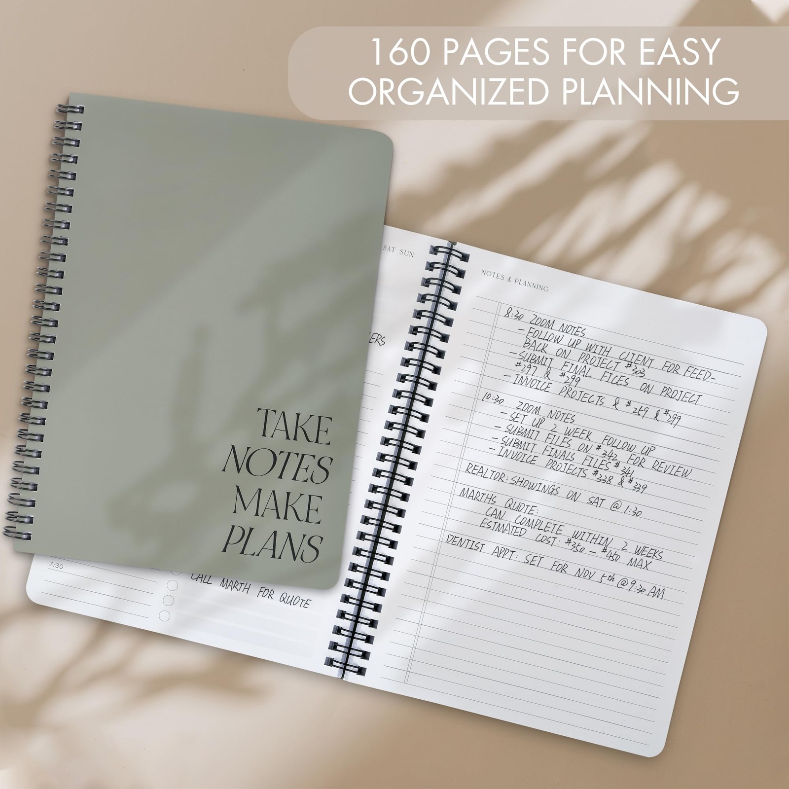 Zicoto Beautiful Daily Planner And Notebook Hourly Schedule – Aesthetic Spiral