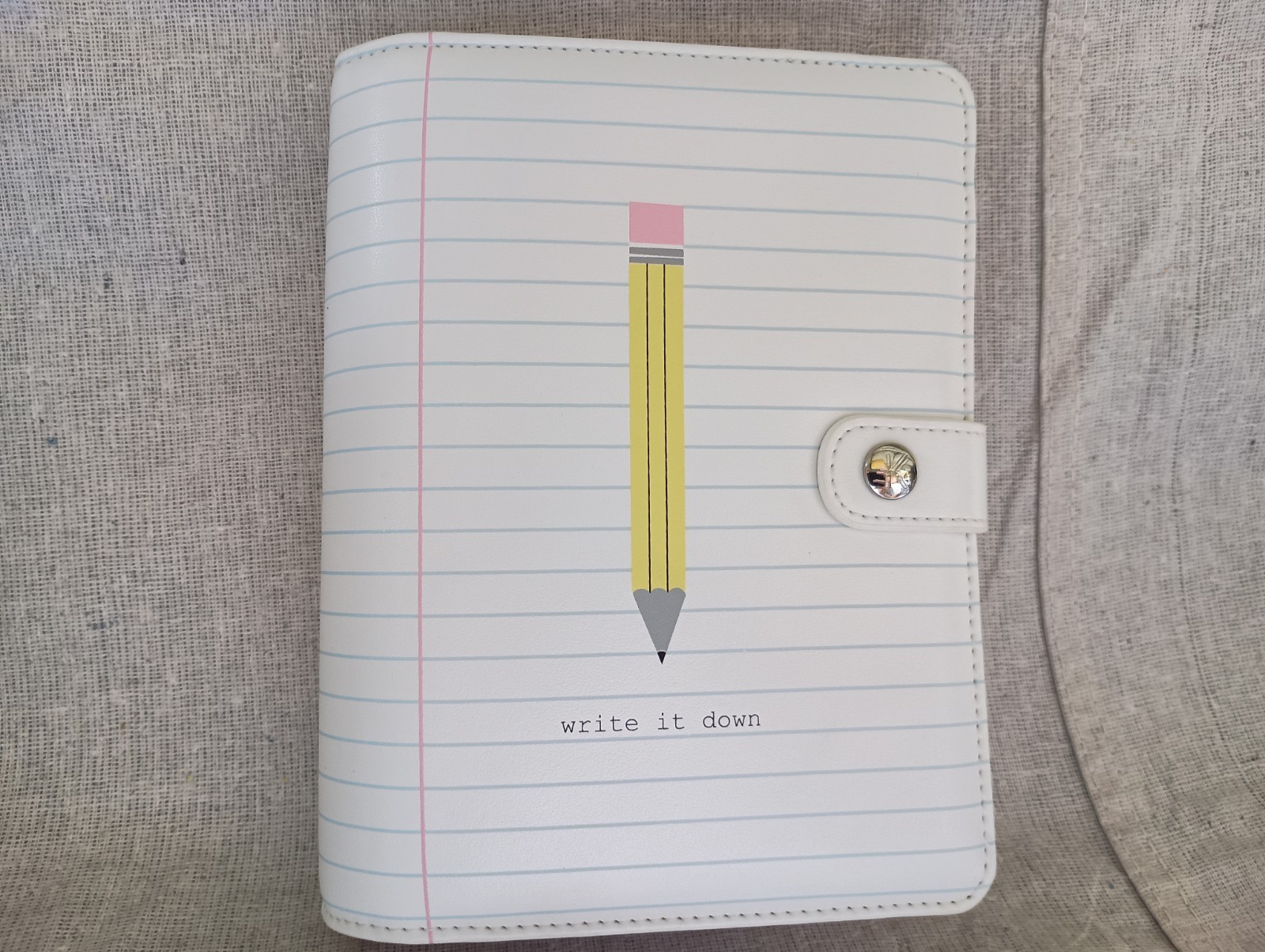 NIB Kikki K White Paper Pencil Leather Personal Planner Notebook Calendar