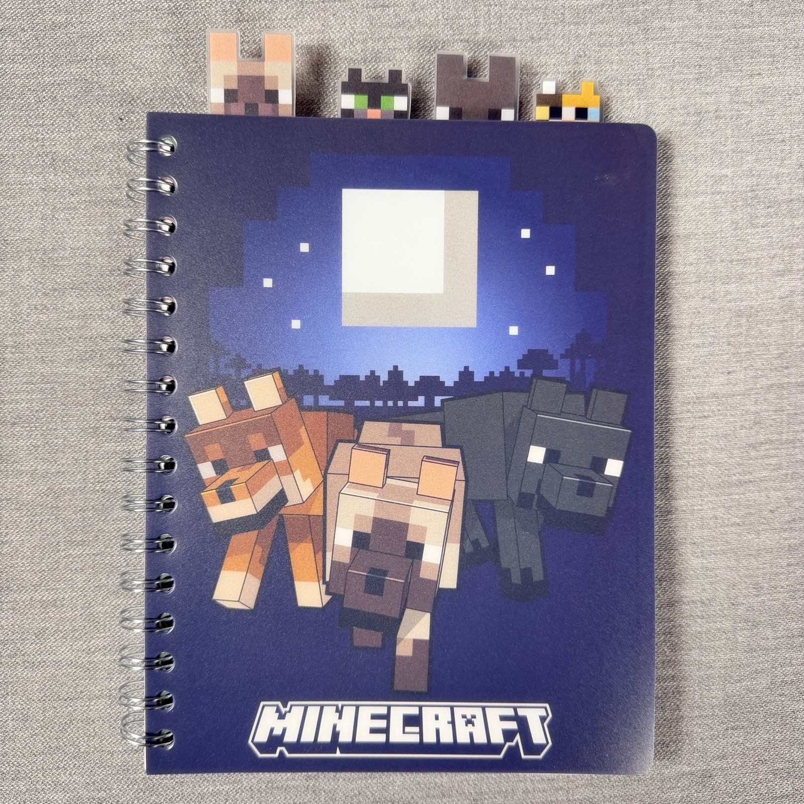 Minecraft Journal 4-Tab Vinyl Spiral Notebook Journal, 96 Sheets 8.5″ H x 6.5″ W