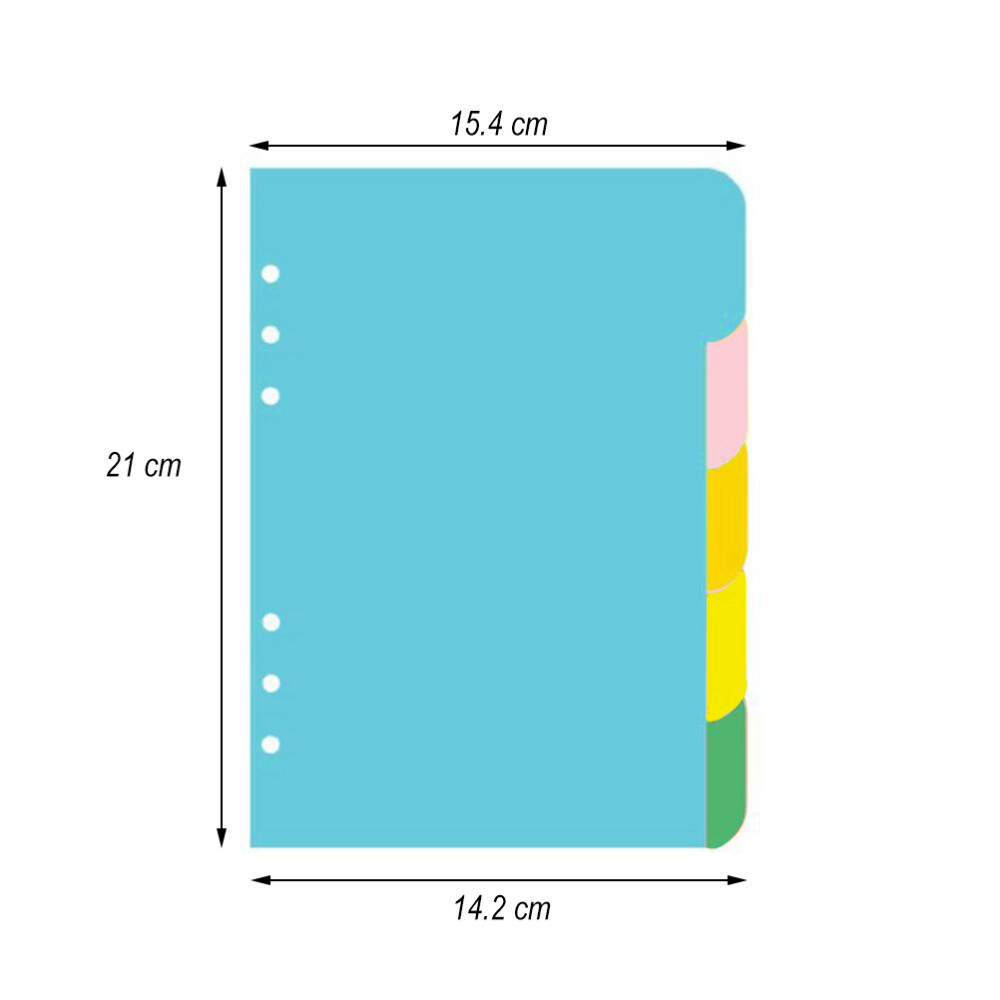 Index Paper Loose Leaf Book Plastic Binder Dividers Notebook Tabs