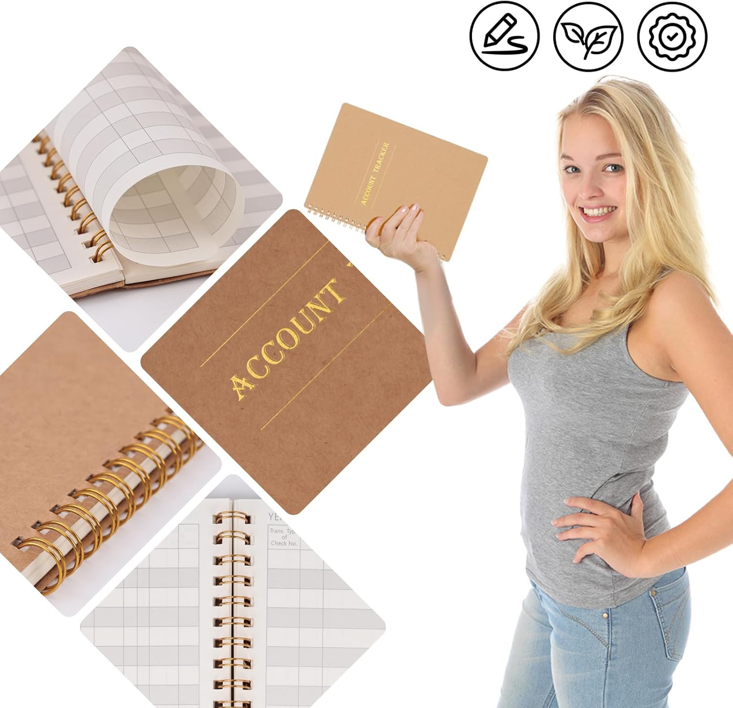 Accounting Ledger Book, Expense Tracker Notebook A5 Budget Bill Tracker