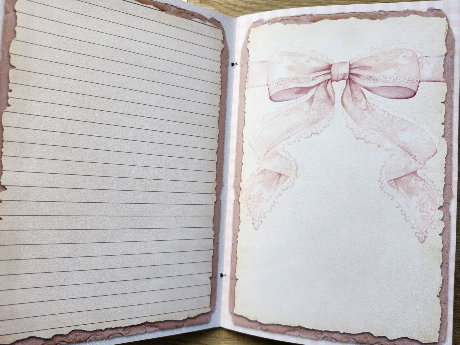 Junk Journal Blank Booklet “COQUETTE PRINCESS” Handnade Pink Bows Puppies LG
