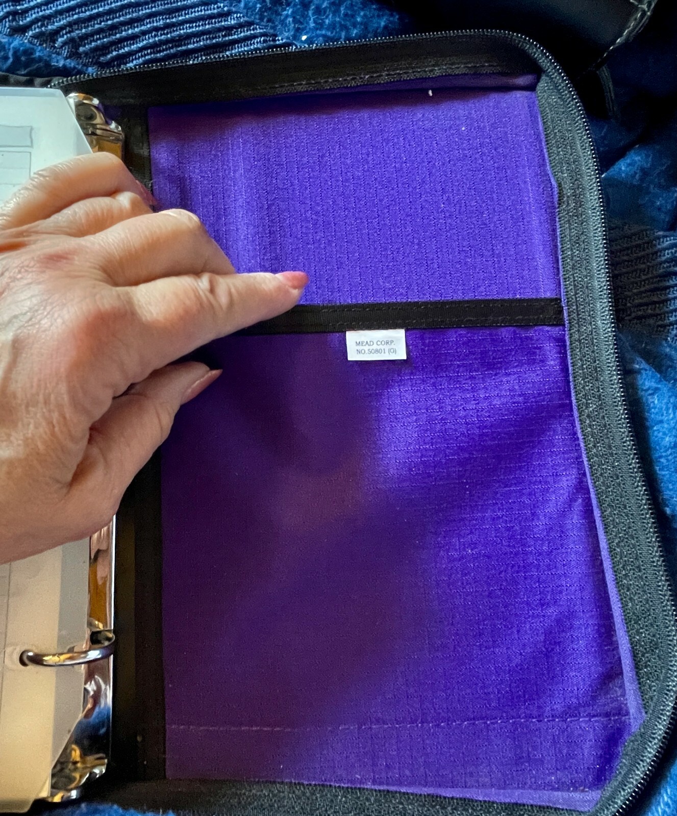 DAY PLANNER APPOINTMENT DATE BOOK MEAD 5-STAR-SPORT FABRIC PURPLE PAPER PLASTIC