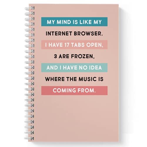 Internet Browser 5.5″ x 8.5″ Humorous Spiral Notebook/Journal, 120 Softcover