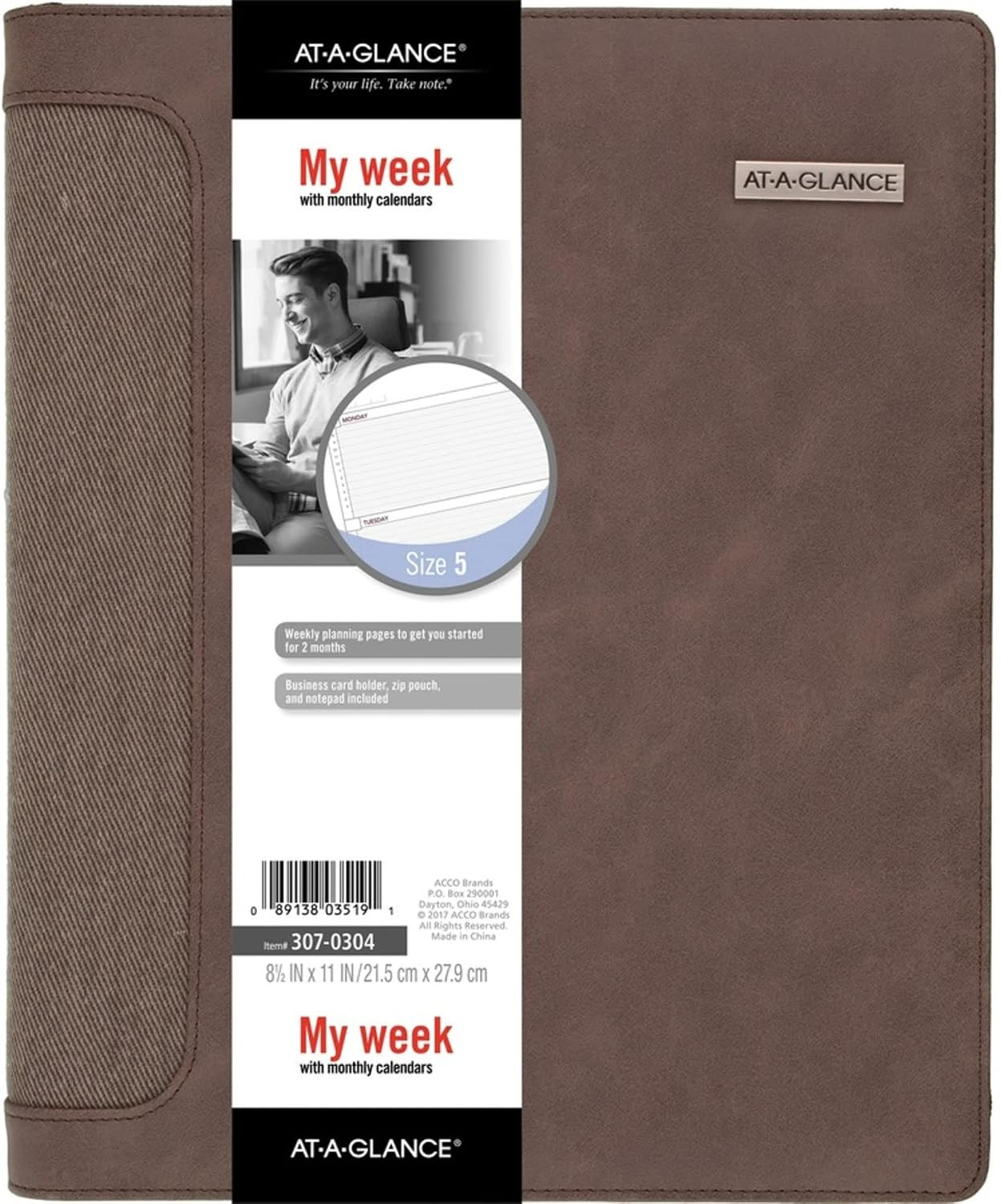 Harrison Refillable Planner with Zip Closure 12 Weeks of Undated Planning Pages