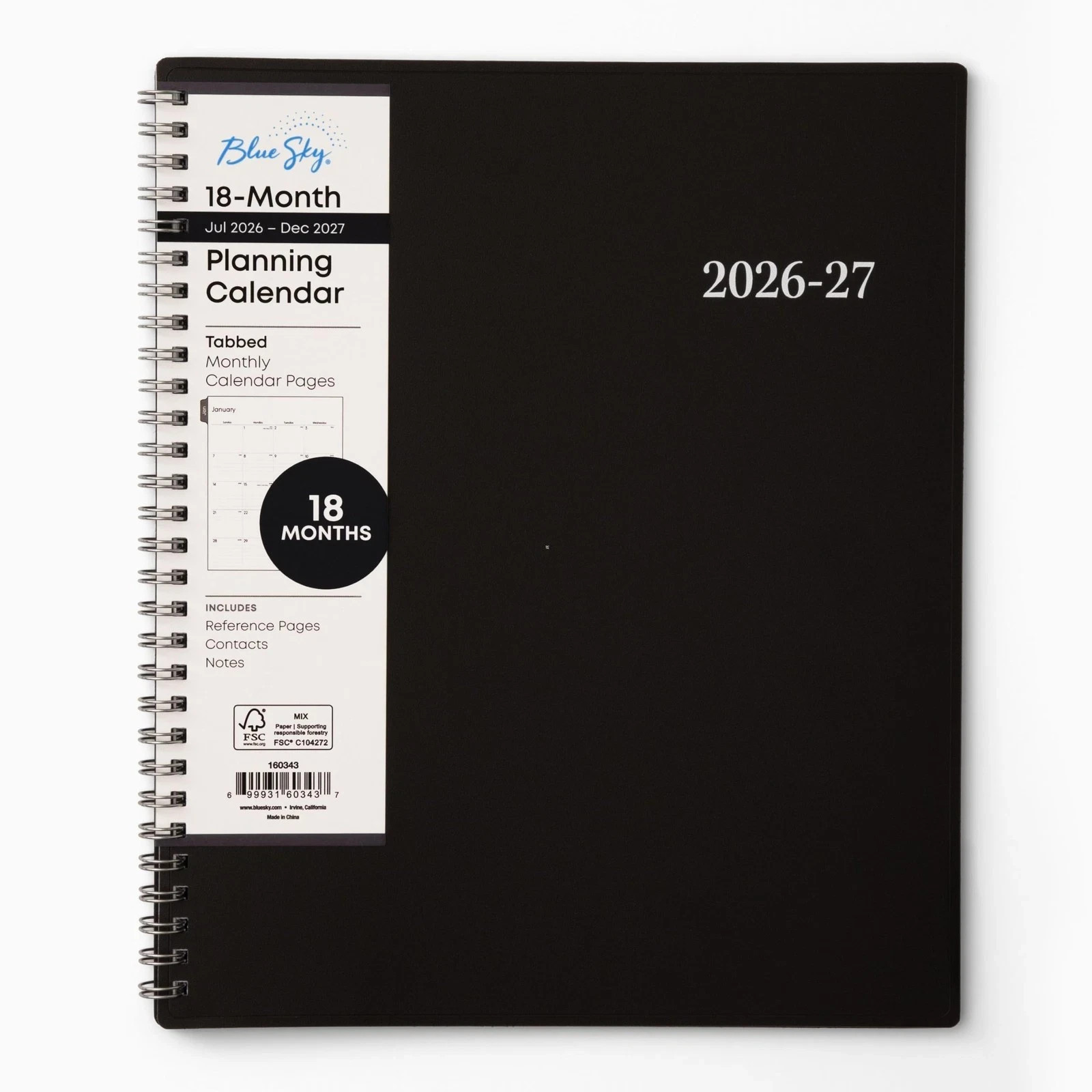 Blue Sky 2027 18 Month Monthly Planner Calendar, July 2026 – December 2027, 8…