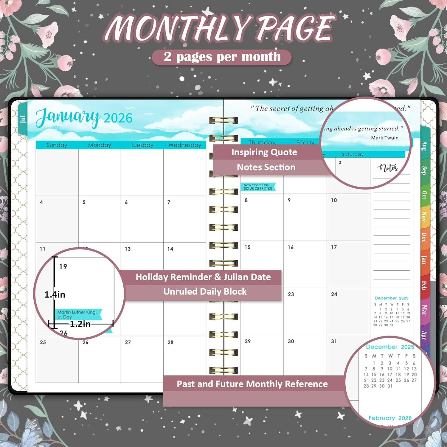 2026 Planner – 2026 Planner Weekly and Monthly with Tabs, Jan. 2026 – Dec. 2026,
