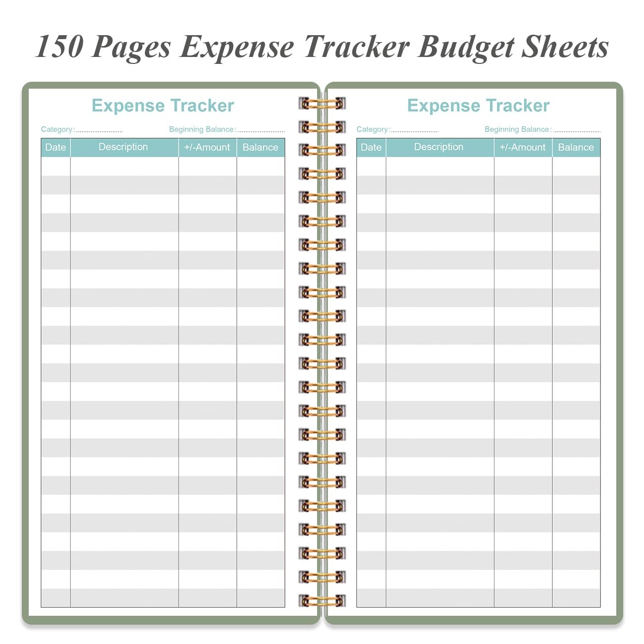 Budget Planner – A6 Expense Tracker, 3.75 x 6.75 inches, Green