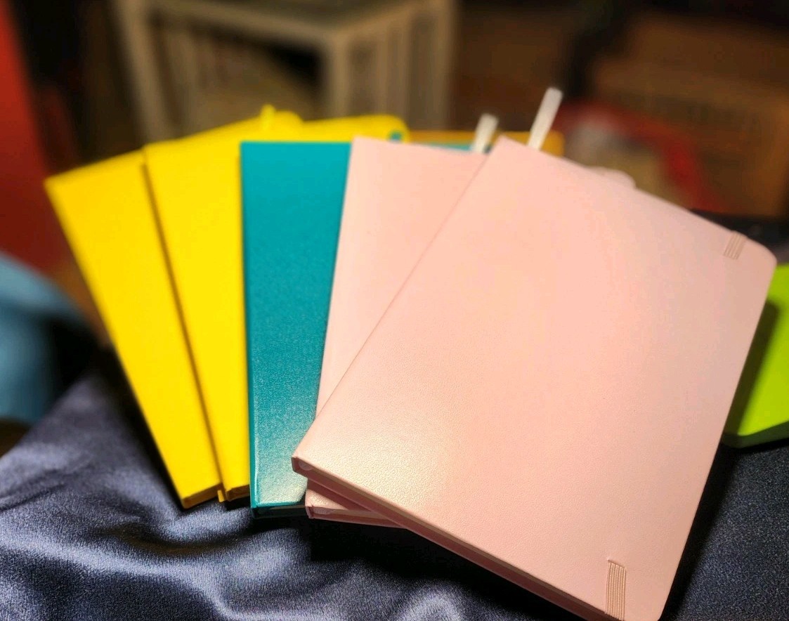 Hardbound Notebooks Journals Pocket Lined Elastic Closure Satin Book Mark School
