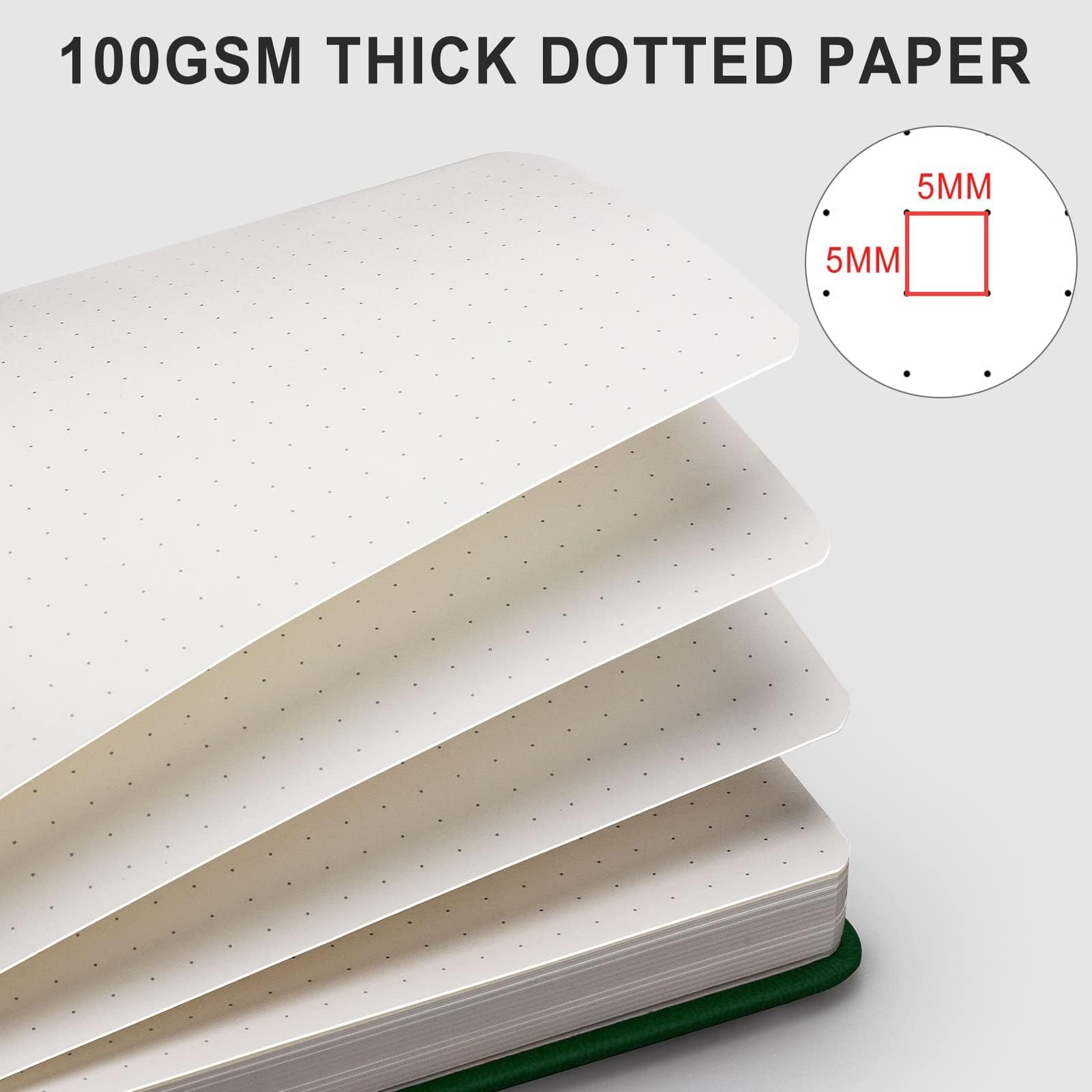 AHGXG Dotted Journal – 320 Numbered Pages Dot Grid Notebook A5-Dotted, Green