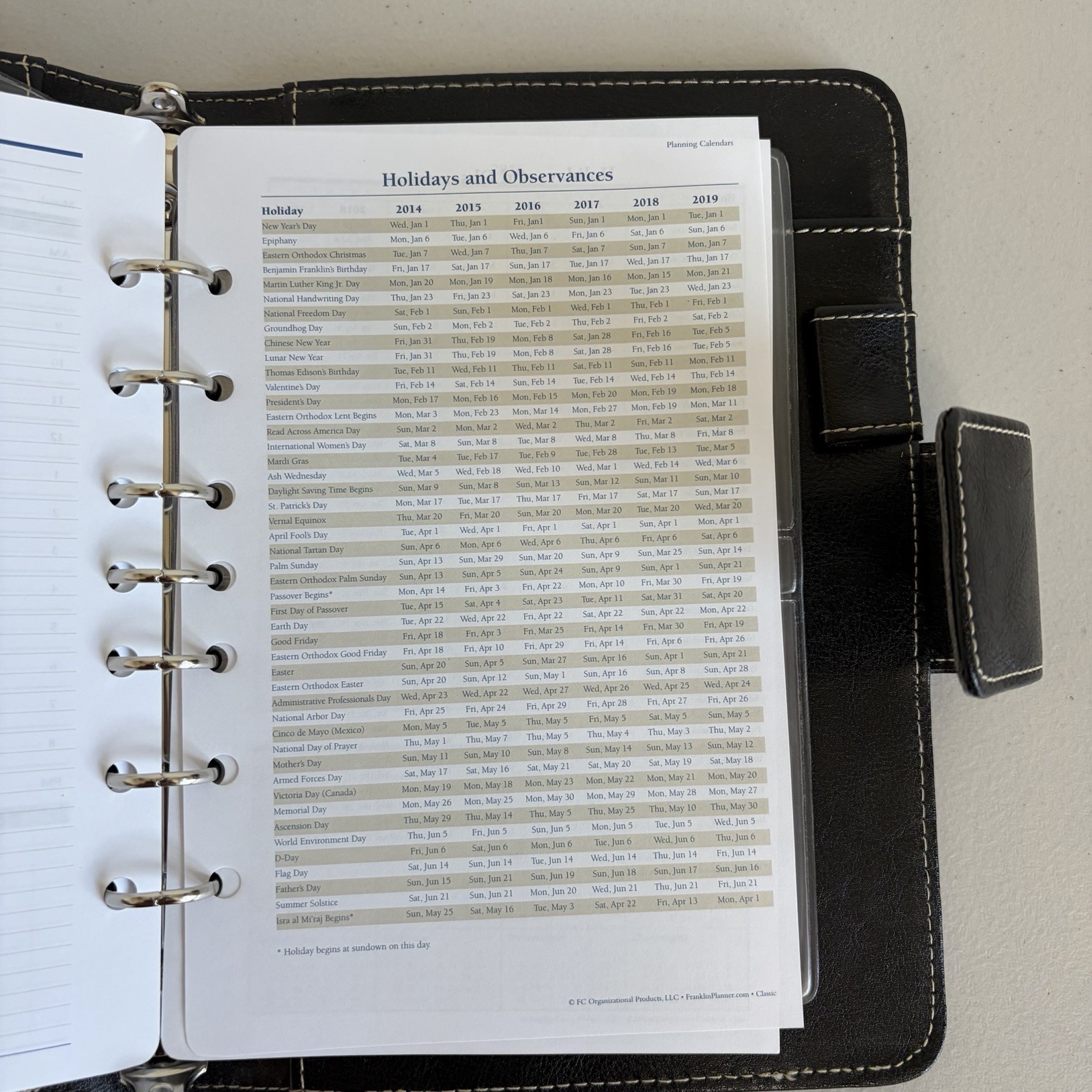 Franklin Covey Leather 7-Ring Notebook Planner Organizer Needs Fillers Black