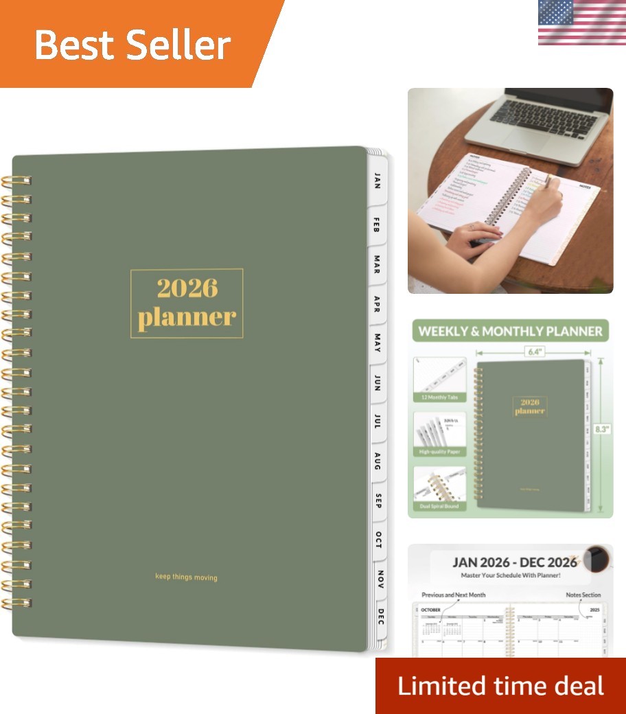 2026 Planner, Weekly and Monthly Calendar Planner, January 2026-December 2026…