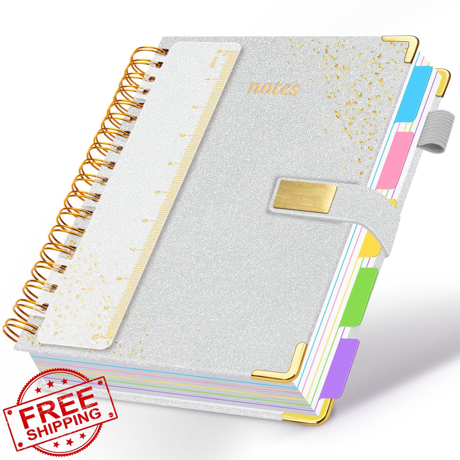 HDhuiun A4 8.5″x11″ Silver Sparkle Journal
