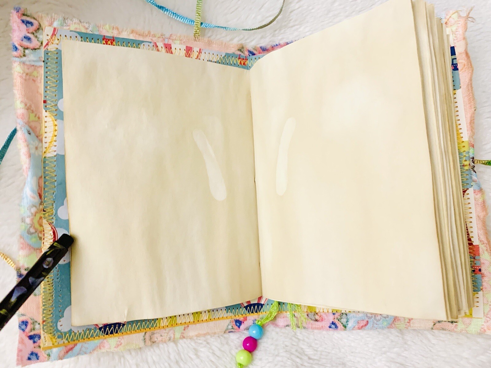 Orange Paisley Bohemian Journal, Handmade Fabric Junk Journal, Boho Journal