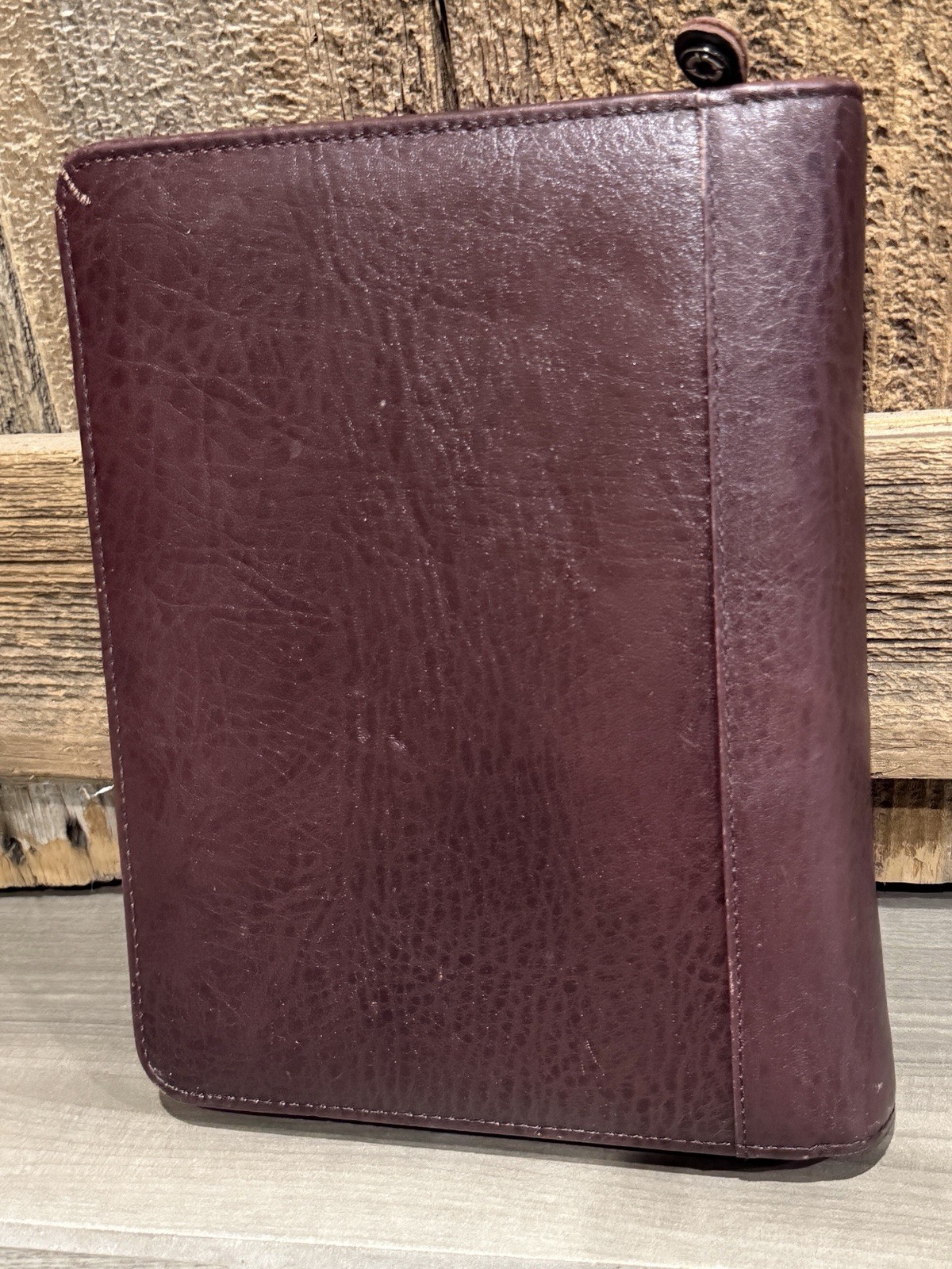 Franklin Covey Burgundy Leather Planner Organizer Binder 7 Ring Zip Around