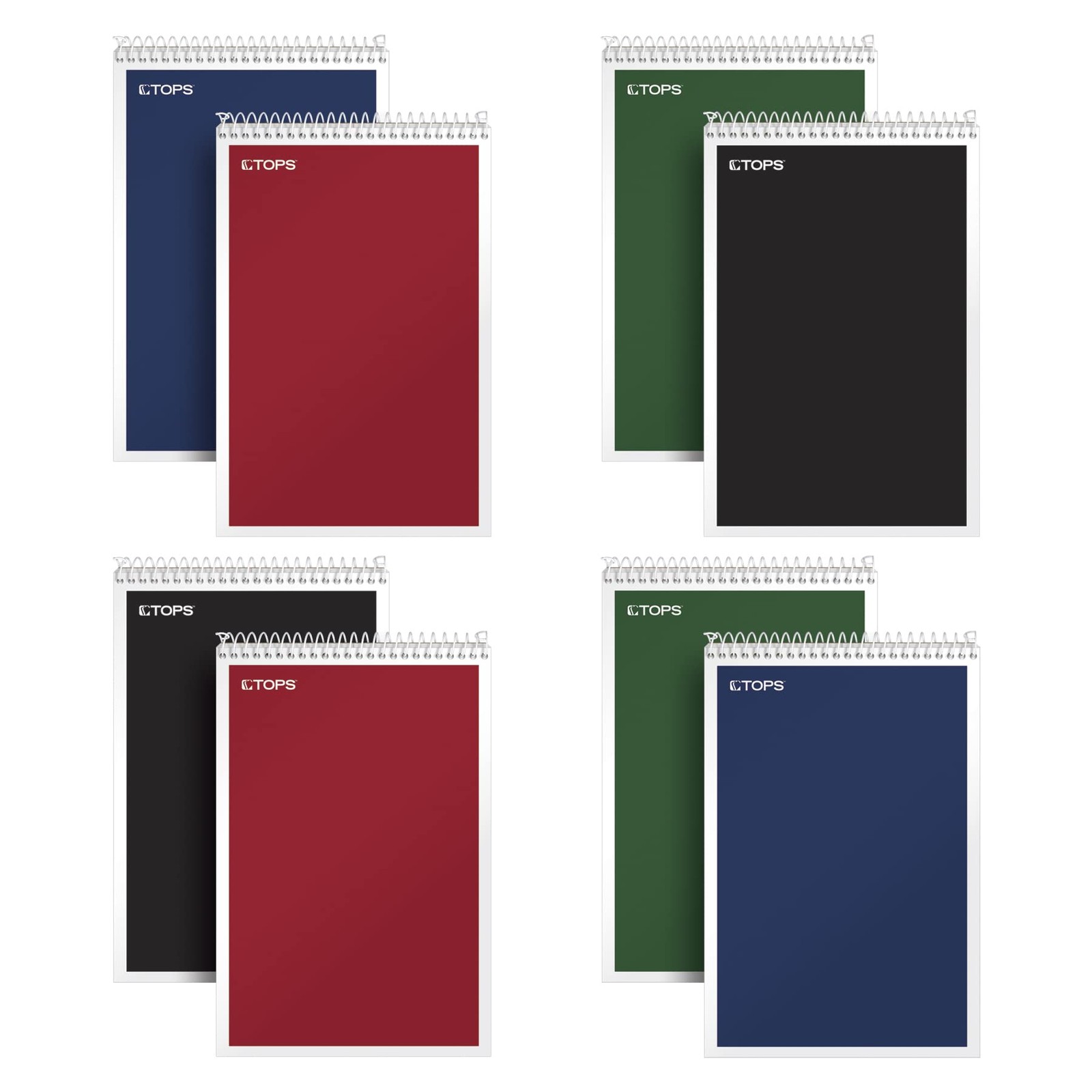 TOPS Spiral Steno Books 8 Pack, 6″ x 9″, Gregg 8 Count (Pack of 1), Assorted