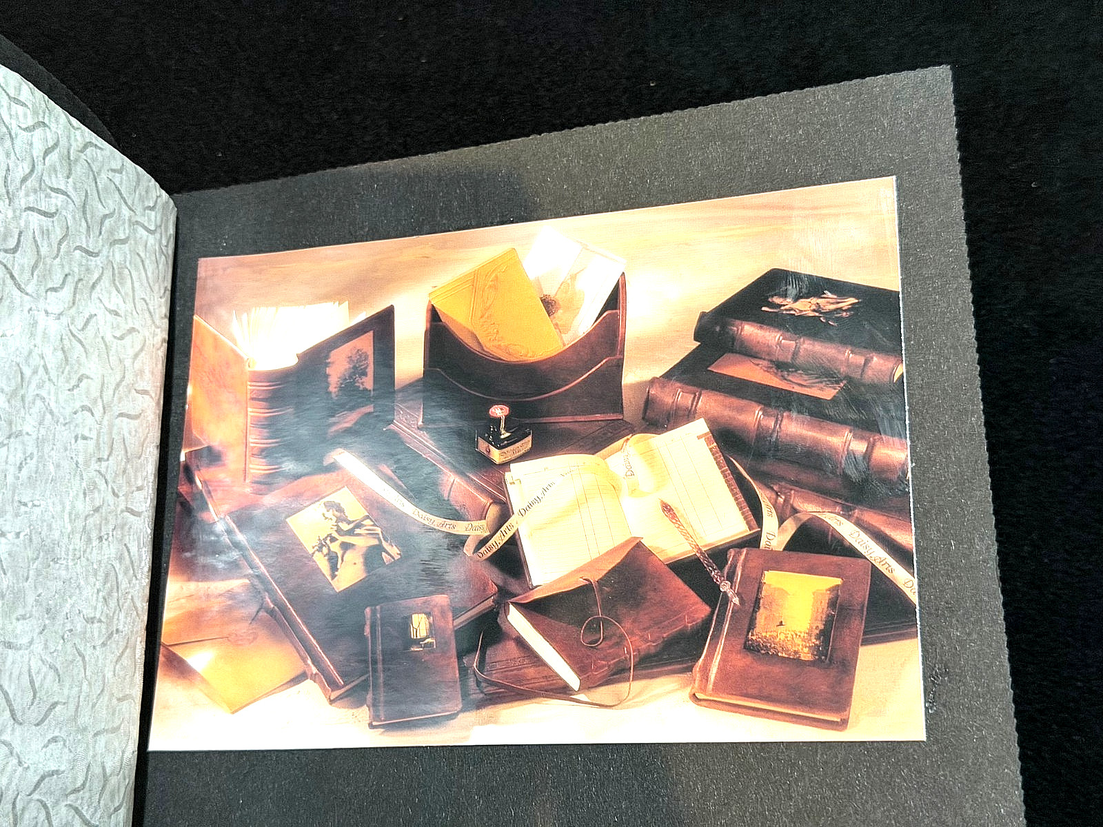 3 Daisy Arts Carved Leather Hand Made Writing Journals Made in Italy 7.5″ x 6.5″