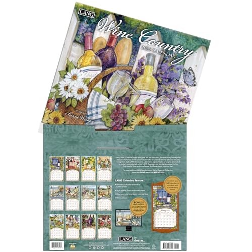 Lang, Wine Country by Susan Winget 2025 Wall Calendar 13.4″W x 24″H, Multi