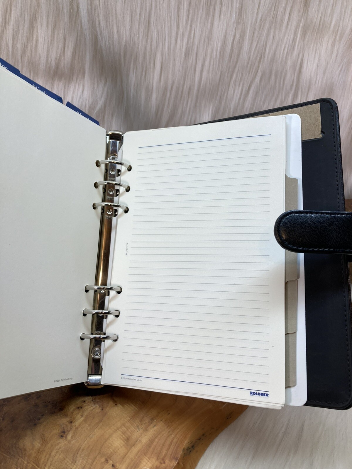 Vintage Rolodex Personal Organizer Day Planner Black Model RO600 6 Ring 1990’s
