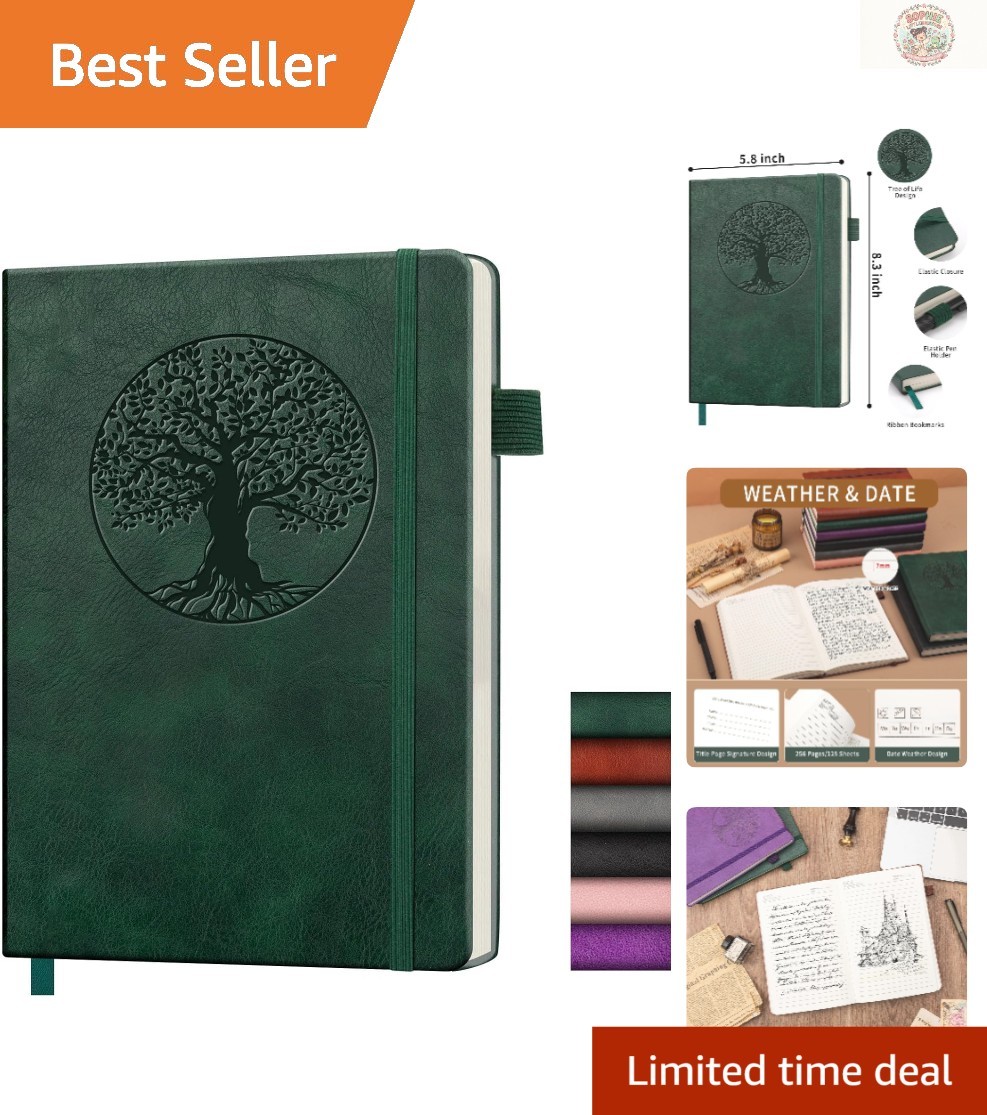 Stylish A5 Leather Notebook – 256 Pages for Writing, Journaling & Planning