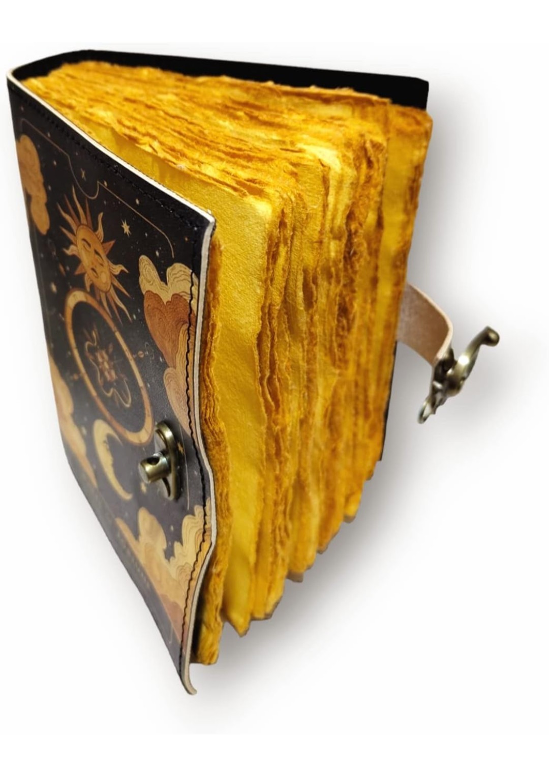 6×4″ Handmade Embossed Leather Journal Book of Shadows Fortune Unlined Pages