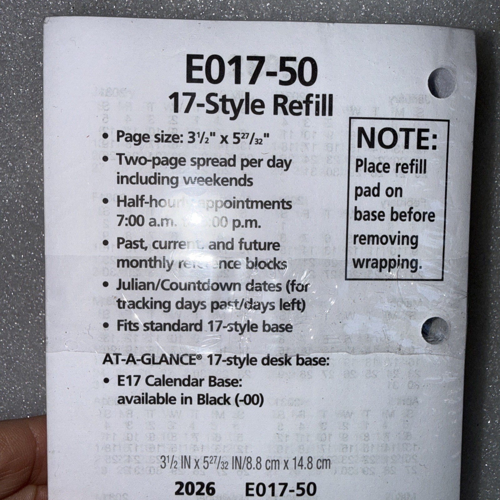 At-A-Glance E017-50 Daily Desk Calendar w Index Refill Only 3.5 x 6″ NEW
