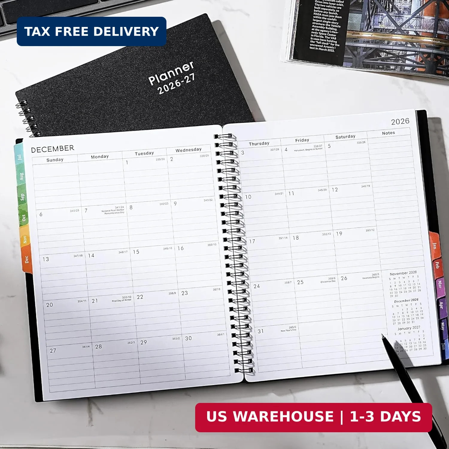 Planner 2026-2027 – 8” x 10”, JUL 2026 to JUN 2027, 2026-2027 Calendar, Weekly