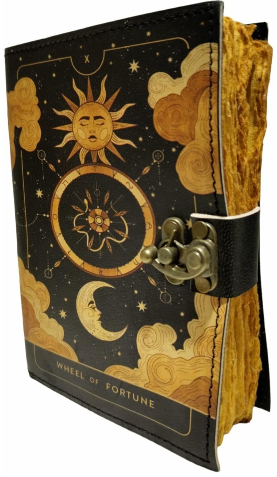 6×4″ Handmade Embossed Leather Journal Book of Shadows Fortune Unlined Pages
