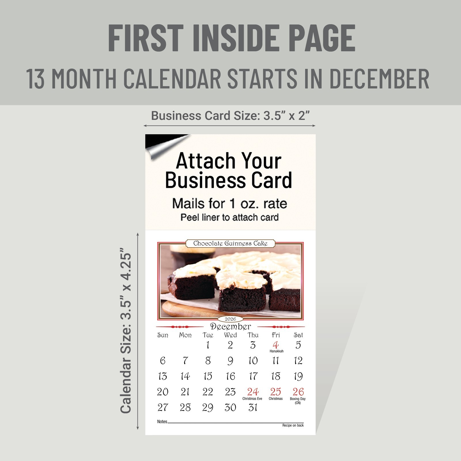 2027 Recipe Magnetic Calendar Business Card Elegant Table Setting Gift RCP802