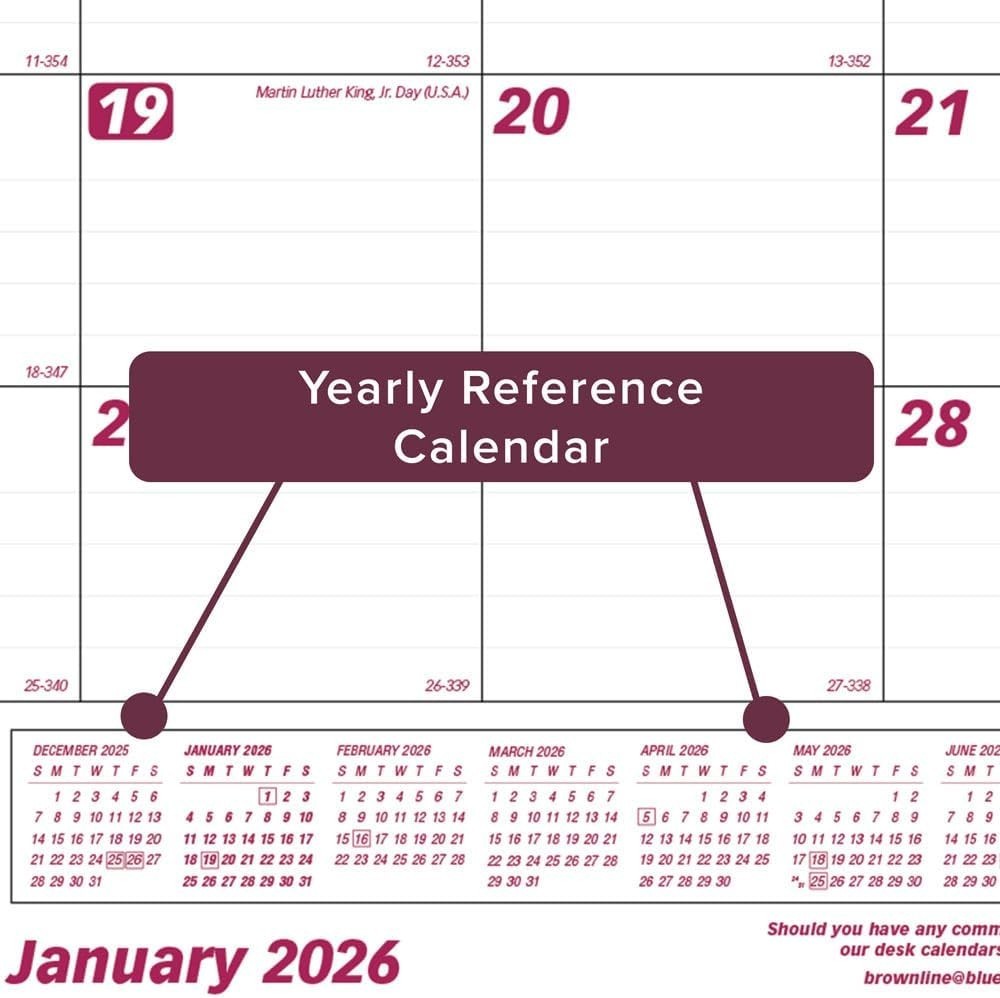 2024 Calendar Home Office Monthly Desk Pad Calendar 17″x22″ Brownline C1731-24