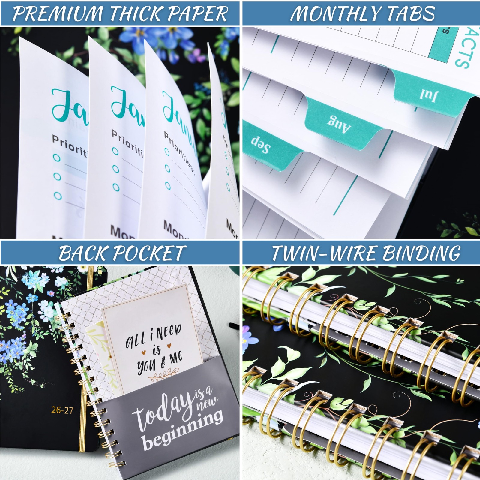 Planner 2026-2027 – 6.5″ x 8″, JUL. 2026 – JUN. 2027, Weekly & Monthly Planne…