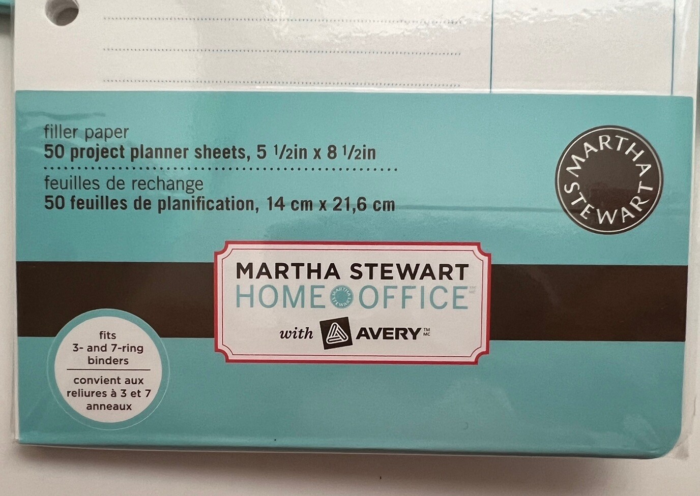 2 Martha Stewart Avery Filler Paper Project Planner Sheets 5.5 X 8.5 400 Sheets