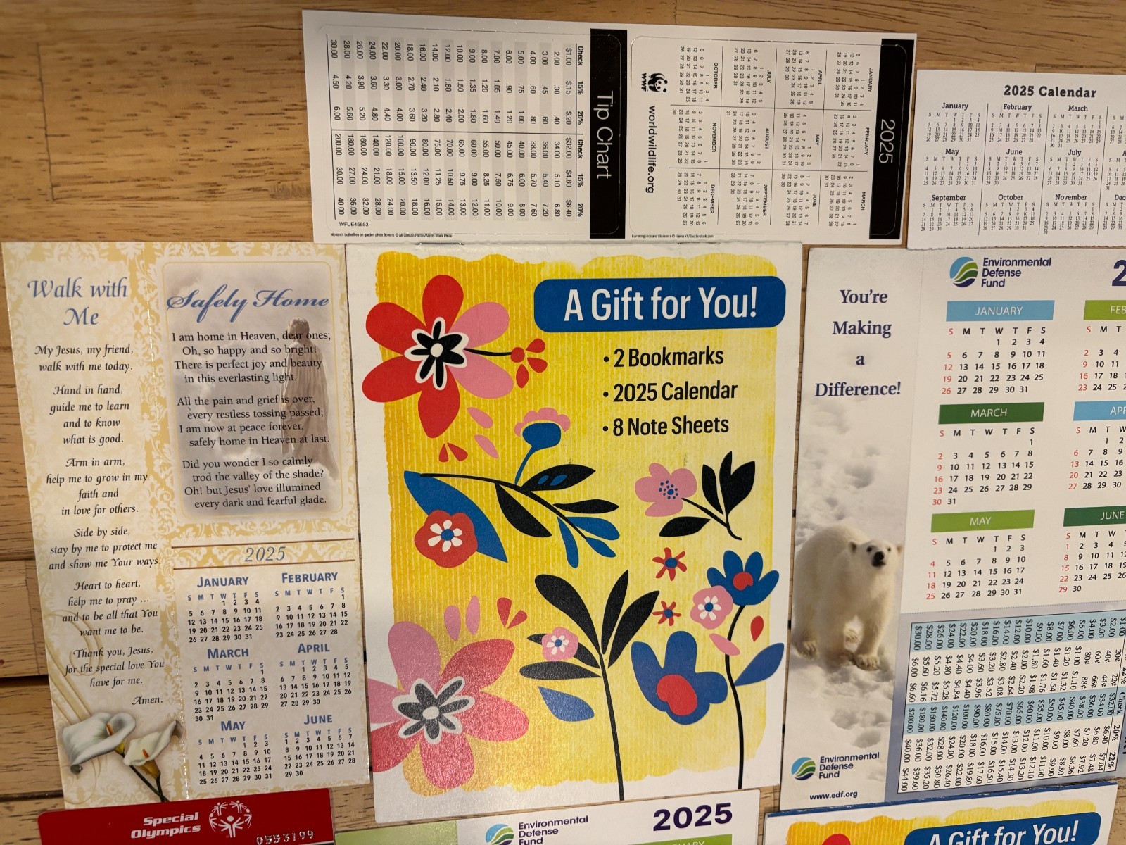 Pocket Calendars & Cards – Lot of 14 – 2025 – 12-Months – Various Charities