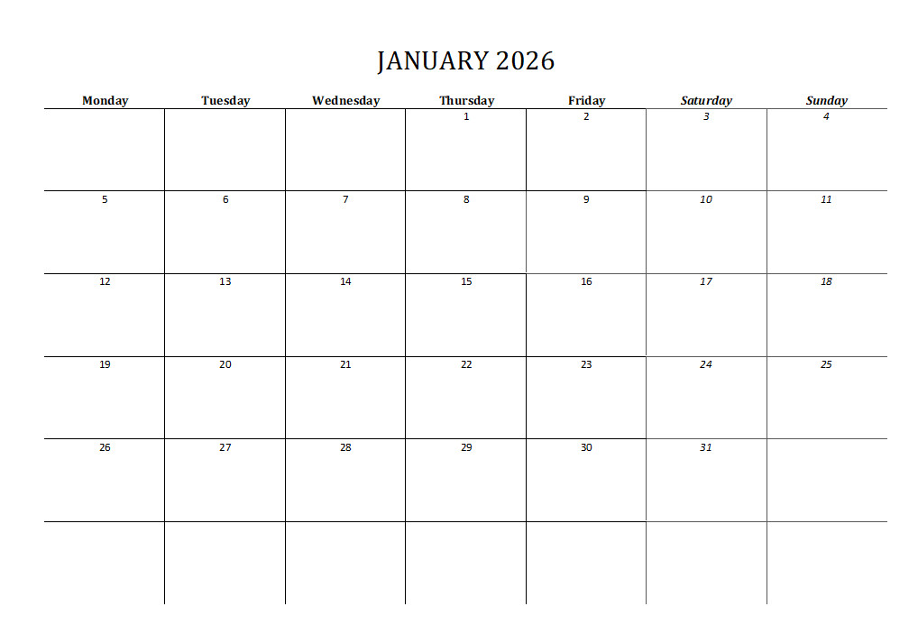 2.99 *ON SALE* 2026 Calendar Printable Landscape,Monthly Planner DOWNLOAD PDF v1
