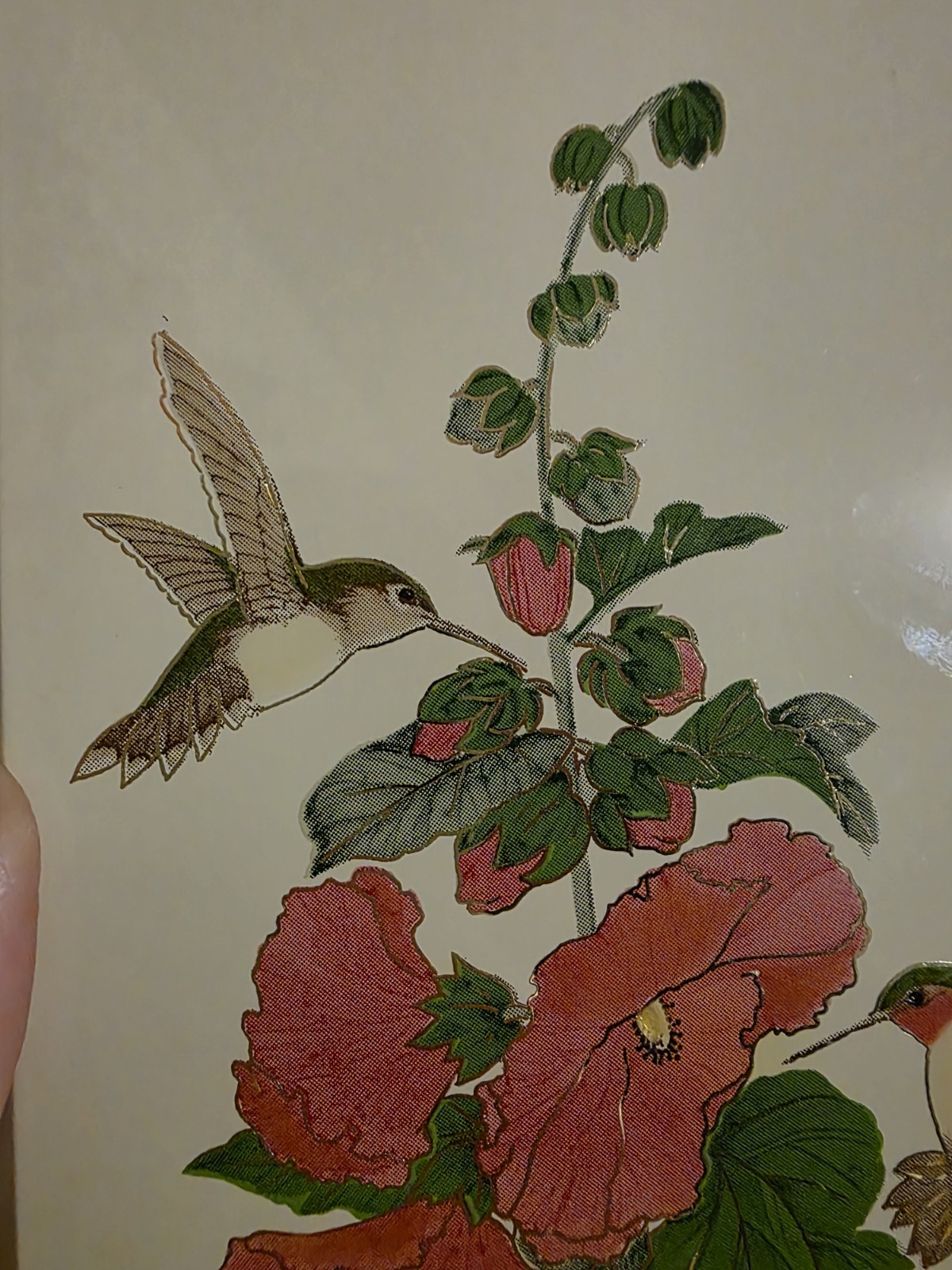 Vintage Otagiri Japan Lacquerware Address Book Hummingbird & Florals