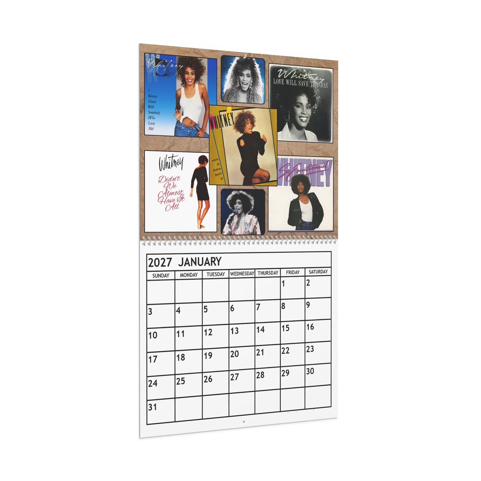 Whitney Houston 2027 Wall Calendar – Home Decor, Music Fan Gifts, Monthly