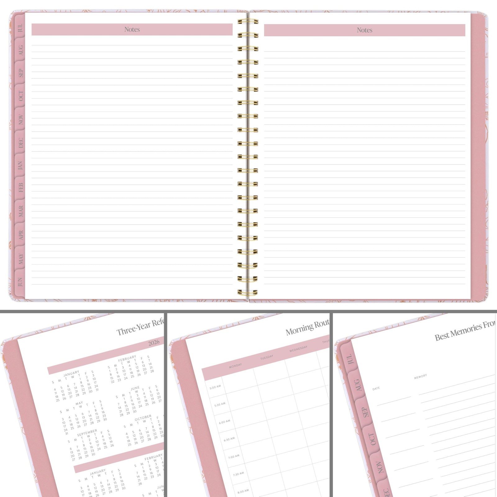 Cambridge Planner 2026-2027 Weekly & Monthly 8.5″W x 11″H, Sketched Floral