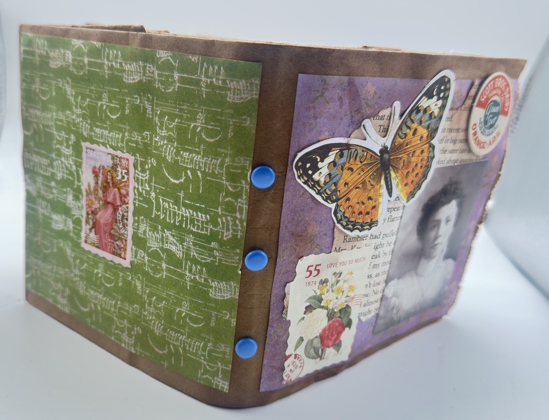 Junk Journal Orange-Ade Titled6x5 Inches With Coffee Dyed Paper For Journaling