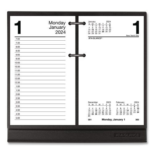 AT-A-GLANCE #17 Desk Calendar Base for Loose-Leaf Refill, 2 Rings, 3.5″x6″, 2/PK