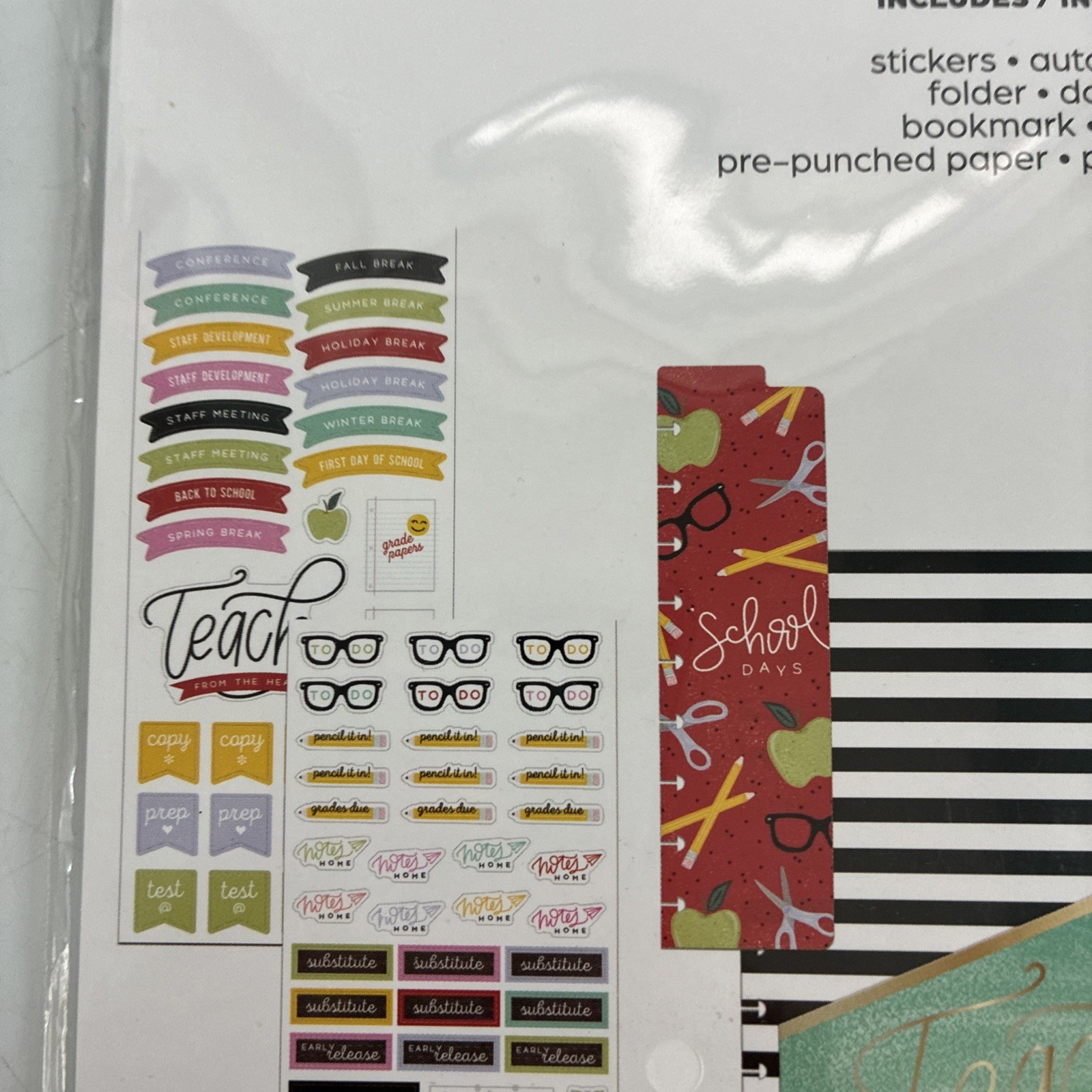 Happy Planner Teacher Edition Planner Accessories 92 Pc Teacher Gift Set NIP
