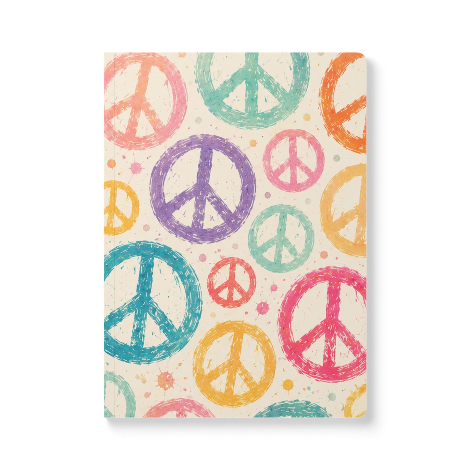 Colorful Peace Sign Pattern Journal
