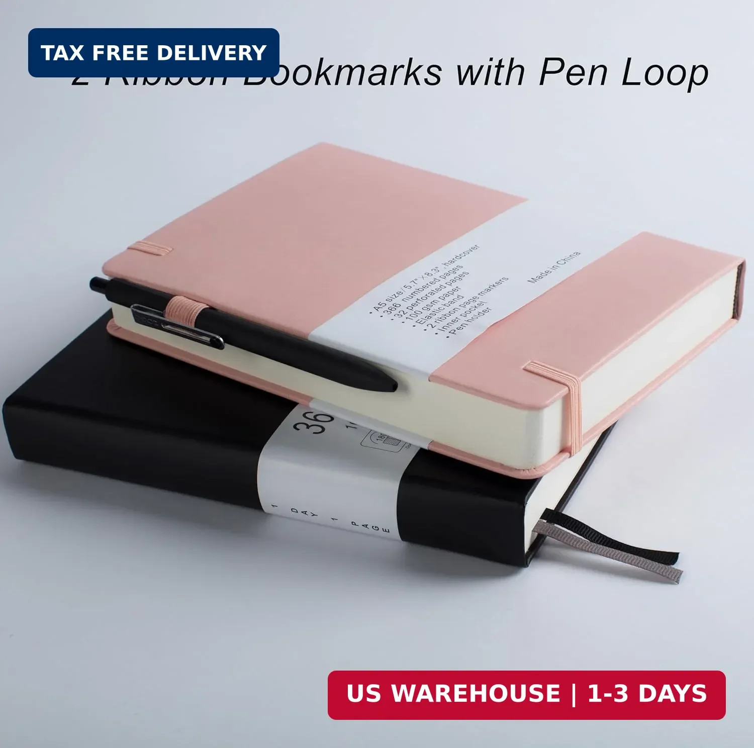 Thick Bullet Notebook with 366 Numbered Pages, A5 Dotted Journal for Writing wit