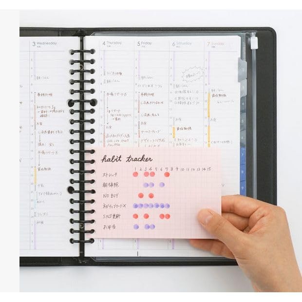 Maruman Mini Size Loose-Leaf Paper, 9-Hole, Monthly Planner, L1448, 50 Sheets