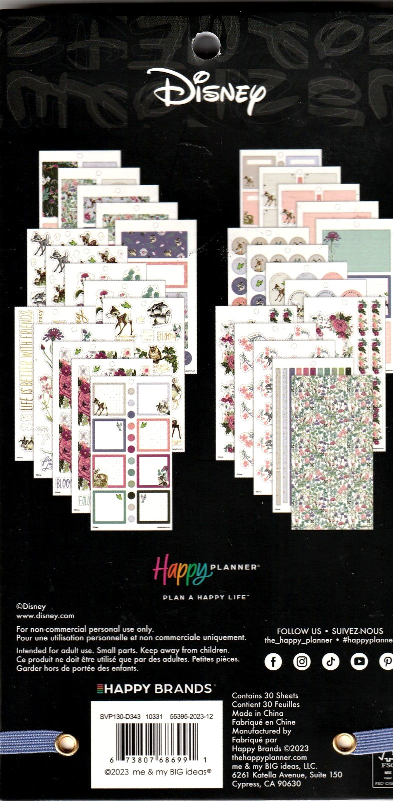 Happy Planner Value Pack BAMBI SPRINGTIME Sticker Book 385 Pieces NEW