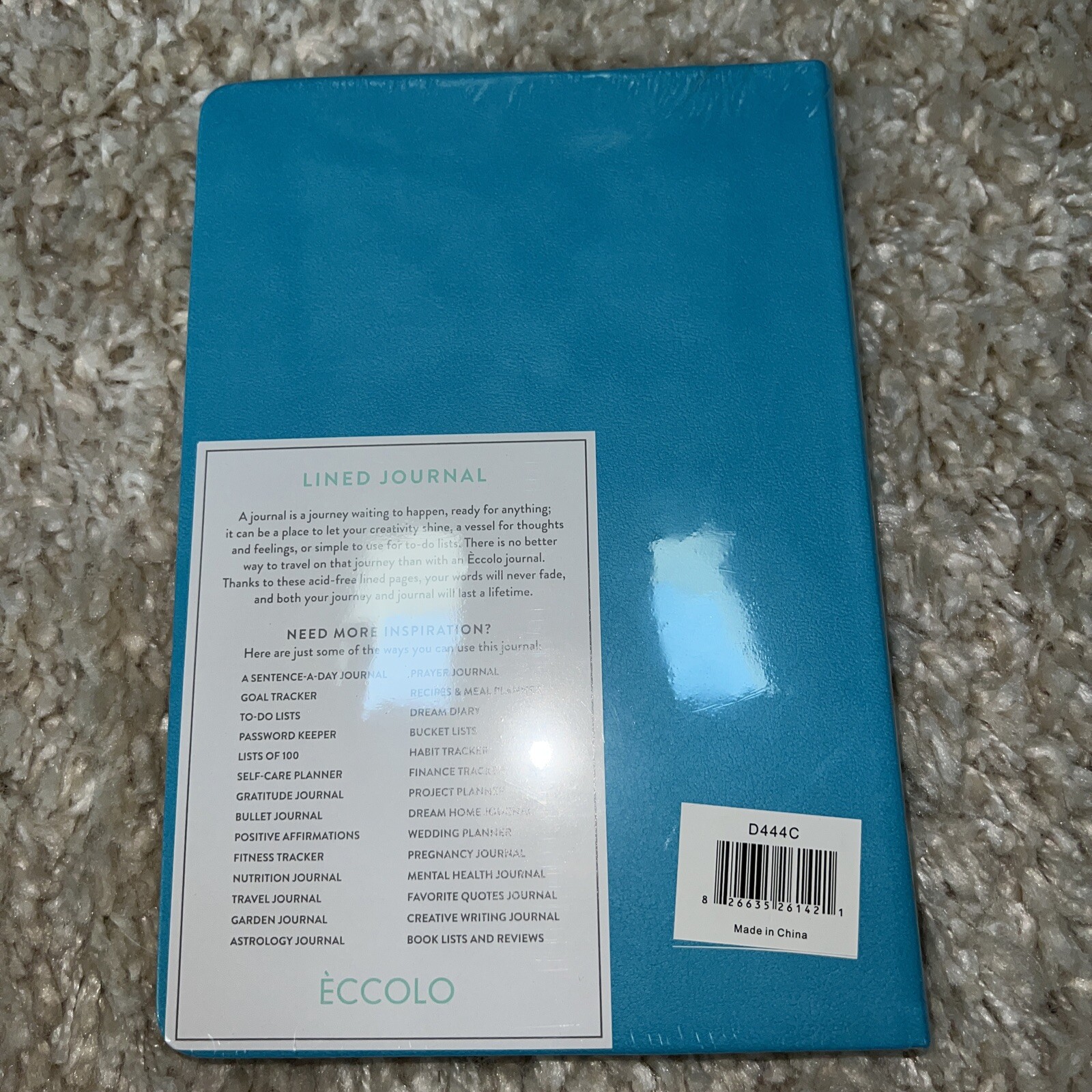Eccolo Lined Journal Notebook Oprah Winfrey Teal 5.75” x 8.25” 256 Pages