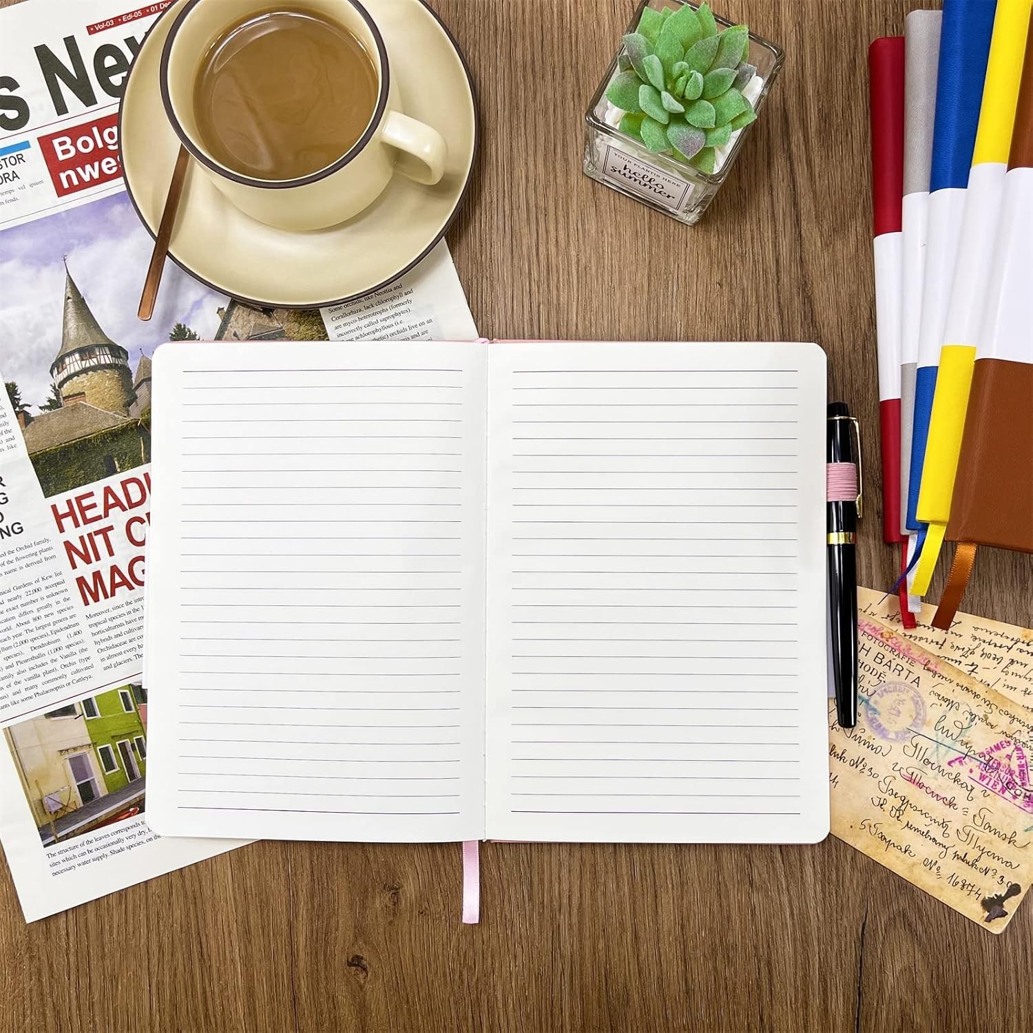 Durable A5 Notebook with 160 College Ruled Pages – Minimalist Leather Design