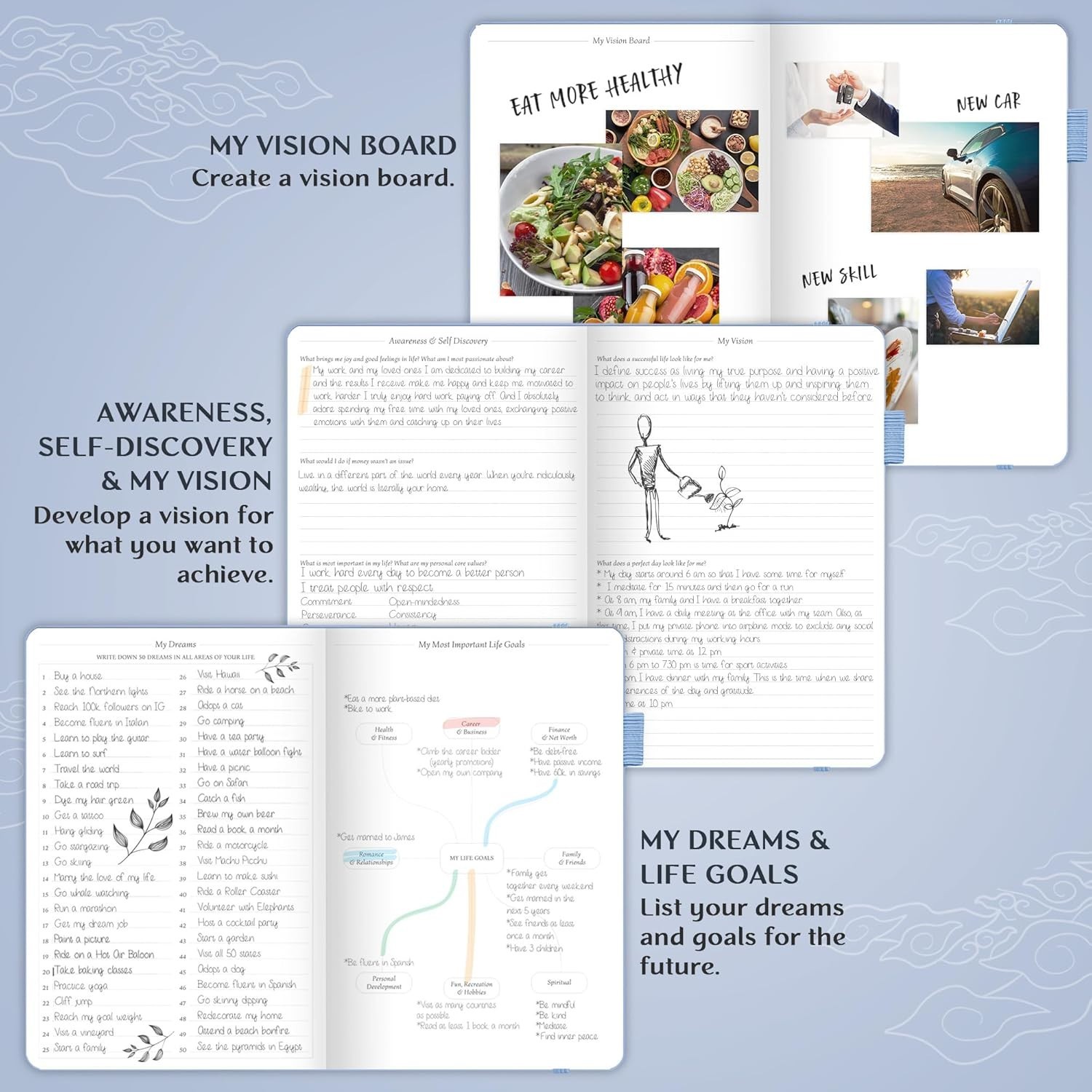 Productivity Planner with Elastic Closure and Dotted Pages for Easy Note-Taking