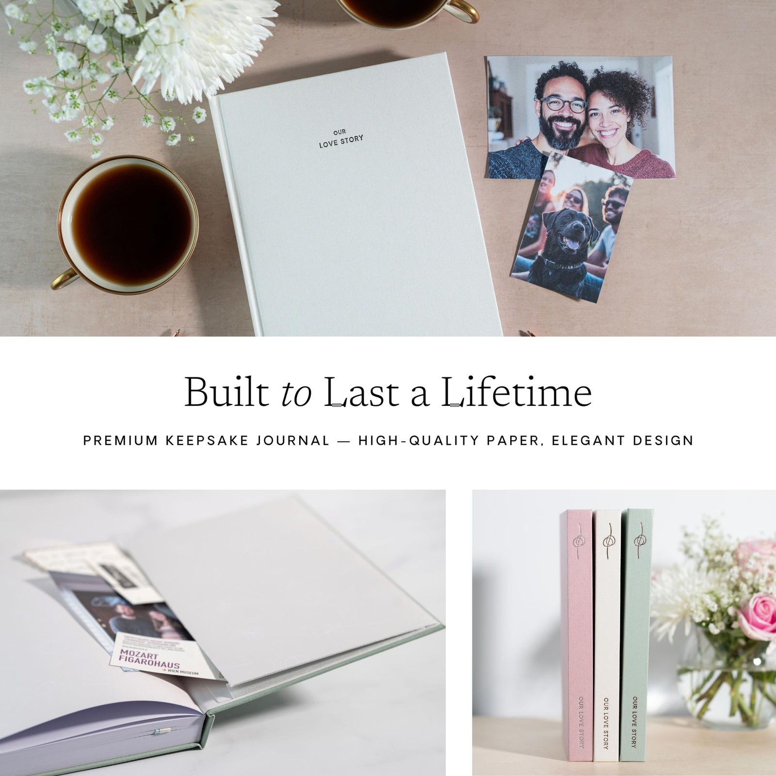 Our Love Story Anniversary Journal Wedding Memory Book Couple Scrapbook Gift